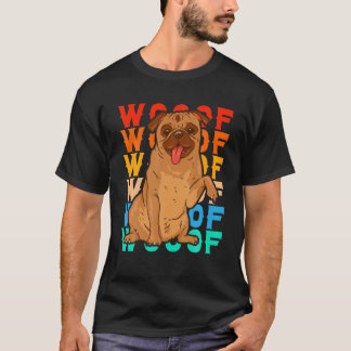 ヴィンテージかわいいパグ Tシャツ