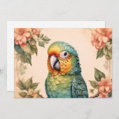 ヴィンテージかわいいパレーケエブジーポートレートの花 シーズンカード (正面/裏面)