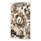 ヴィンテージかわいいパンダ絵画シームレス クリップボード (左)