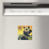 ヴィンテージかわいいパンダ食べクマの竹、野生動物 マグネット (インサイチュ (食洗機))