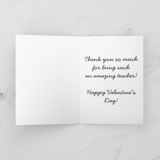 ヴィンテージかわいいパンプバレンタインデーカード先生 シーズンカード (内部)