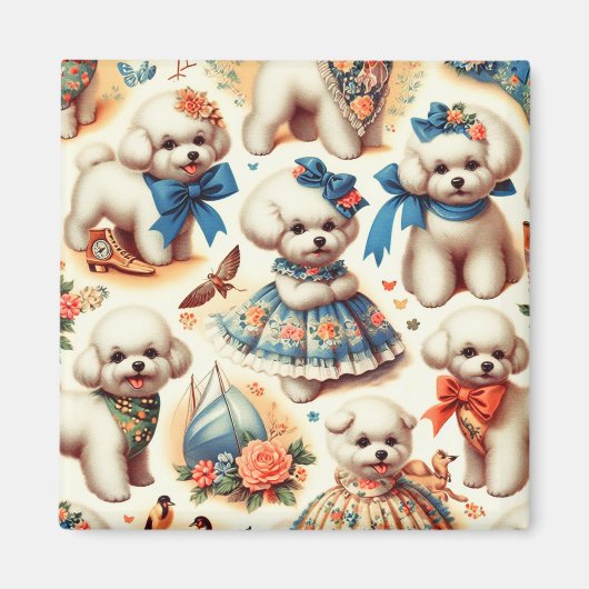 ヴィンテージかわいいビコンフリ絵を描セ マグネット (正面)