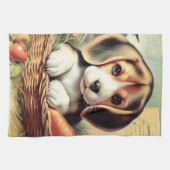 ヴィンテージかわいいビーグルパピー キッチンタオル (横)