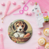 ヴィンテージかわいいビーグルパピー ペーパープレート (パーティー)