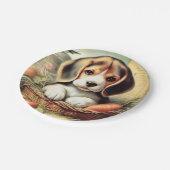 ヴィンテージかわいいビーグルパピー ペーパープレート (アングル)