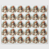 ヴィンテージかわいいビーグルパピー ラッピングペーパー (フラット)