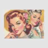 ヴィンテージかわいいピンアップの女の子 薄葉紙 (正面)