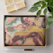 ヴィンテージかわいいピンアップの女の子 薄葉紙 (ギフト)