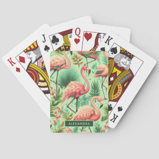 ヴィンテージかわいいピンクフラミンゴ トランプ
