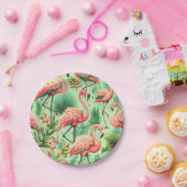 ヴィンテージかわいいピンクフラミンゴ ペーパープレート (パーティー)