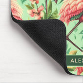 ヴィンテージかわいいピンクフラミンゴ マウスパッド (コーナー)