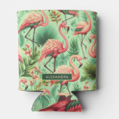 ヴィンテージかわいいピンクフラミンゴ 缶クーラー (裏面)