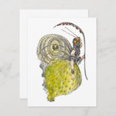 ヴィンテージかわいいファンタジー蝶の妖精と翼 (正面/裏面)