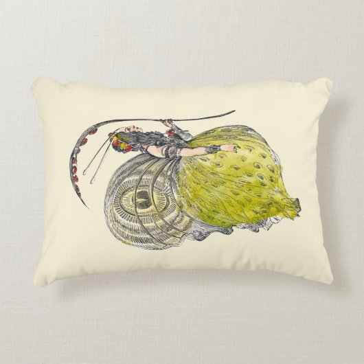 ヴィンテージかわいいファンタジー蝶の妖精と翼 アクセントクッション (正面)
