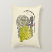 ヴィンテージかわいいファンタジー蝶の妖精と翼 アクセントクッション (裏面(縦))