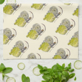 ヴィンテージかわいいファンタジー蝶の妖精と翼 キッチンタオル (折り畳み)