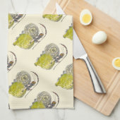 ヴィンテージかわいいファンタジー蝶の妖精と翼 キッチンタオル (四つ折り)