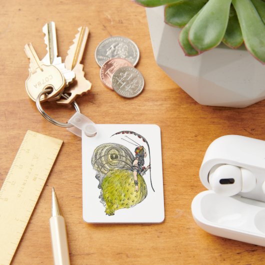 ヴィンテージかわいいファンタジー蝶の妖精と翼 キーホルダー (デスク)