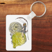 ヴィンテージかわいいファンタジー蝶の妖精と翼 キーホルダー (裏面)