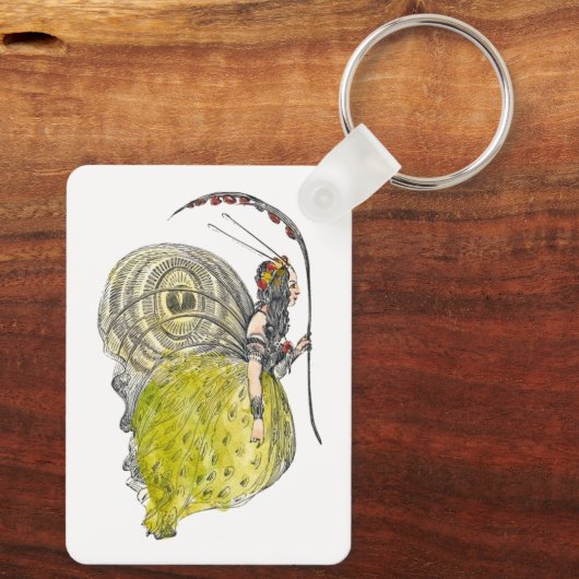 ヴィンテージかわいいファンタジー蝶の妖精と翼 キーホルダー (裏面)