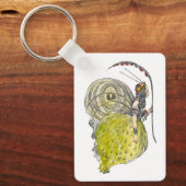 ヴィンテージかわいいファンタジー蝶の妖精と翼 キーホルダー (正面)