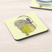 ヴィンテージかわいいファンタジー蝶の妖精と翼 コースター (左側)