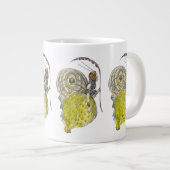 ヴィンテージかわいいファンタジー蝶の妖精と翼 ジャンボコーヒーマグカップ (正面右)