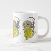 ヴィンテージかわいいファンタジー蝶の妖精と翼 ジャンボコーヒーマグカップ (右)