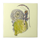 ヴィンテージかわいいファンタジー蝶の妖精と翼 タイル (正面)