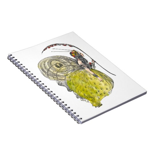 ヴィンテージかわいいファンタジー蝶の妖精と翼 ノートブック (右側)