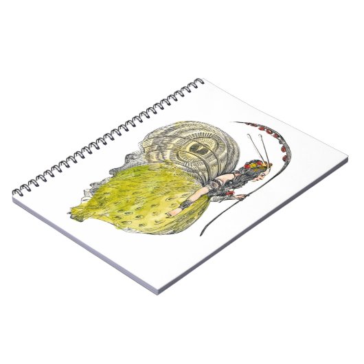 ヴィンテージかわいいファンタジー蝶の妖精と翼 ノートブック (左側)