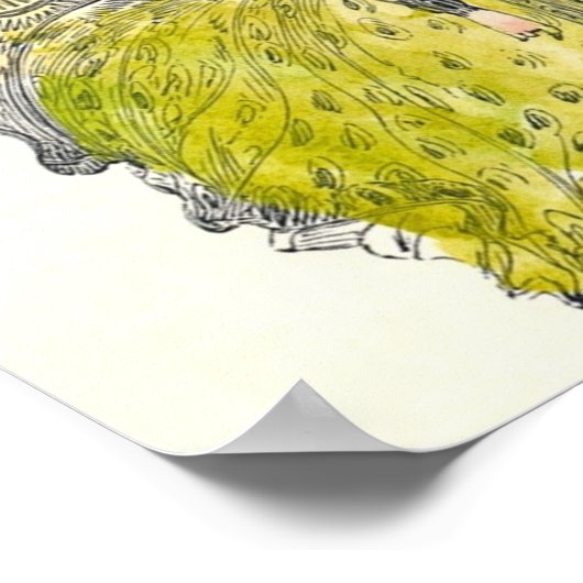 ヴィンテージかわいいファンタジー蝶の妖精と翼 ポスター (角)