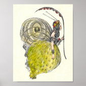 ヴィンテージかわいいファンタジー蝶の妖精と翼 ポスター (正面)