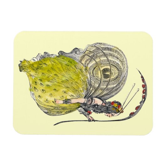 ヴィンテージかわいいファンタジー蝶の妖精と翼 マグネット (横)