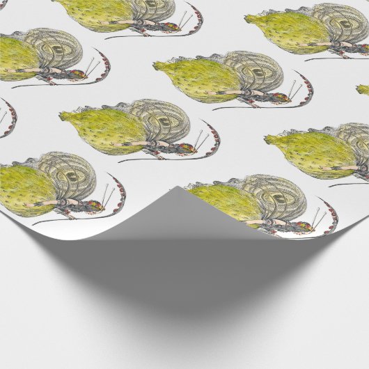 ヴィンテージかわいいファンタジー蝶の妖精と翼 ラッピングペーパー (角)