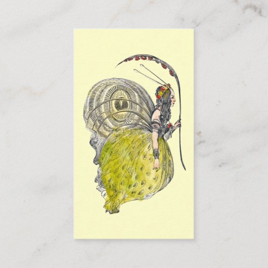 ヴィンテージかわいいファンタジー蝶の妖精と翼 名刺 (裏面)