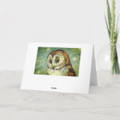 ヴィンテージかわいいフクロウイラストレーション星空 カード (裏面)