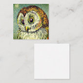 ヴィンテージかわいいフクロウイラストレーション ノートカード (正面/裏面)