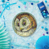 ヴィンテージかわいいフクロウイラストレーション ペーパープレート (パーティー)