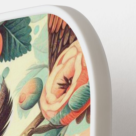 ヴィンテージかわいいフクロウ模様 ピックルボールラケット (左詳細)