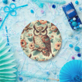 ヴィンテージかわいいフクロウ模様 ペーパープレート (パーティー)