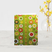 ヴィンテージかわいいフラワーパワーレトロ壁紙 カード (黄色い花)