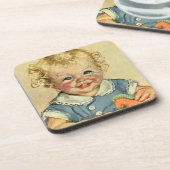 ヴィンテージかわいいブロンドスカンジナビア男の赤ちゃんまたは女の子 コースター (左側)