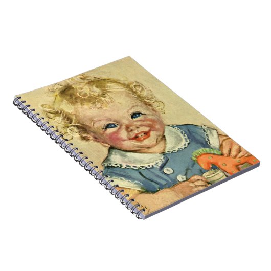 ヴィンテージかわいいブロンドスカンジナビア男の赤ちゃんまたは女の子 ノートブック (右側)
