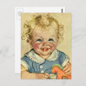 ヴィンテージかわいいブロンドスカンジナビア男の赤ちゃんまたは女の子 ポストカード (正面/裏面)