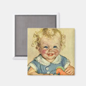 ヴィンテージかわいいブロンドスカンジナビア男の赤ちゃんまたは女の子 マグネット (正面/裏面)