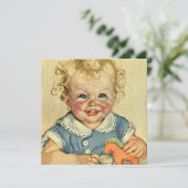 ヴィンテージかわいいブロンドスカンジナビア男の赤ちゃんまたは女の子 招待状 (スタンド正面)