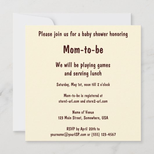 ヴィンテージかわいいブロンドスカンジナビア男の赤ちゃんまたは女の子 招待状 (裏面)