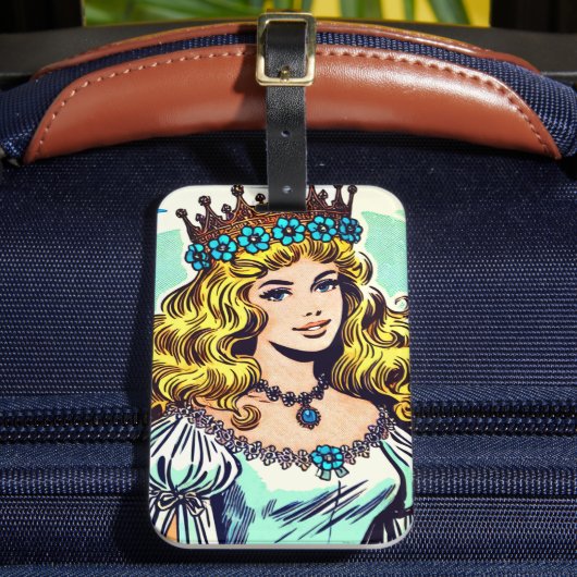 ヴィンテージかわいいプリンセス漫画 ラゲッジタグ (正面インサイチュ2)