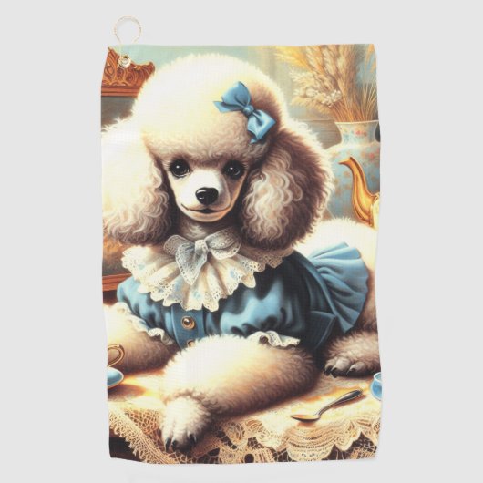 ヴィンテージかわいいプー絵画ドル ゴルフタオル (正面)